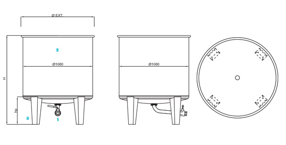 MTHA Stainless Steel Tank- Open Top & Round Shaped Bottom-0