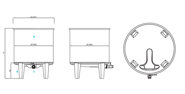 MTLA Stainless Steel Tank - Open Top & Central Total Drain-0