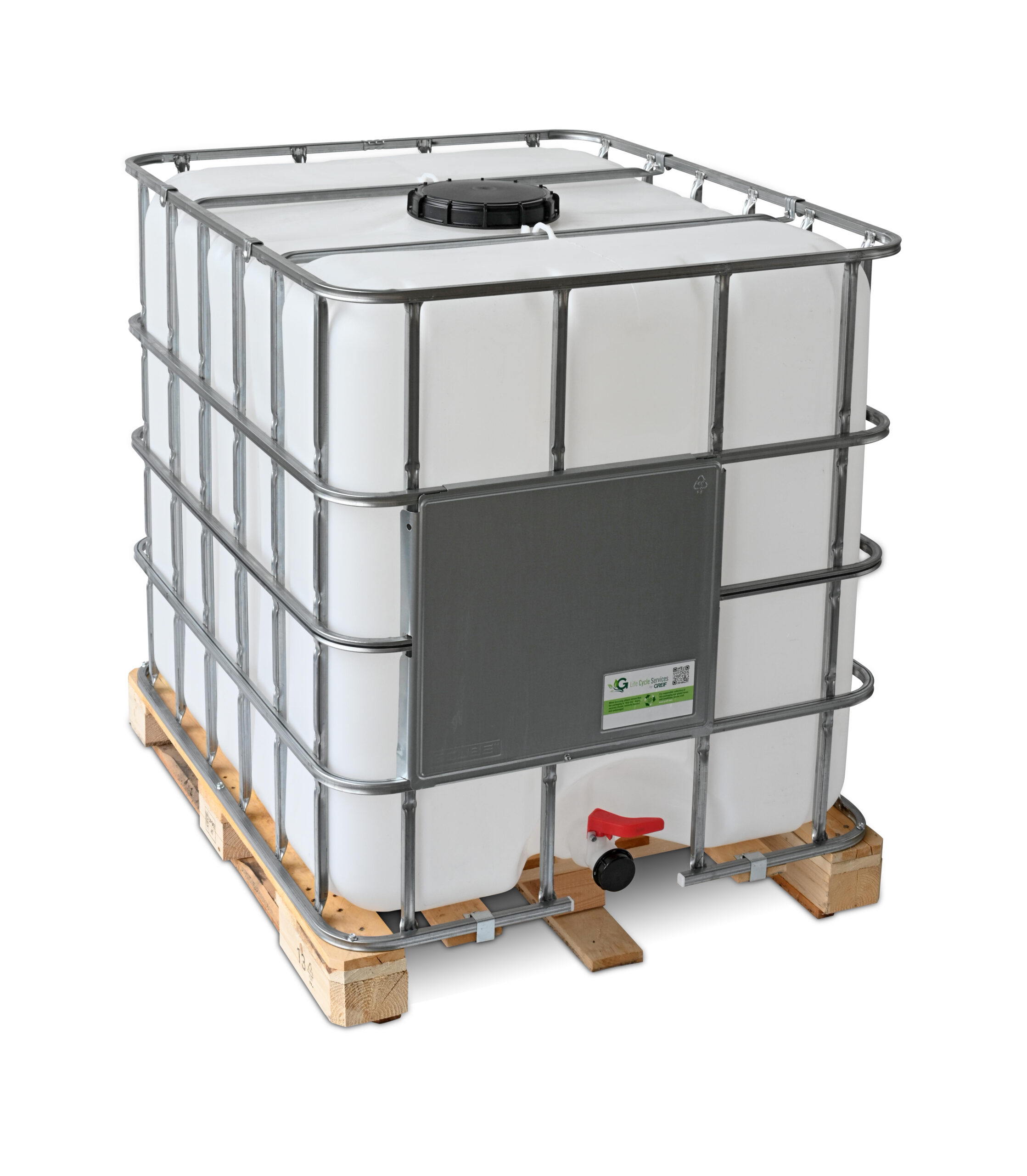 Rebottled IBC timber pallet standard 1000L